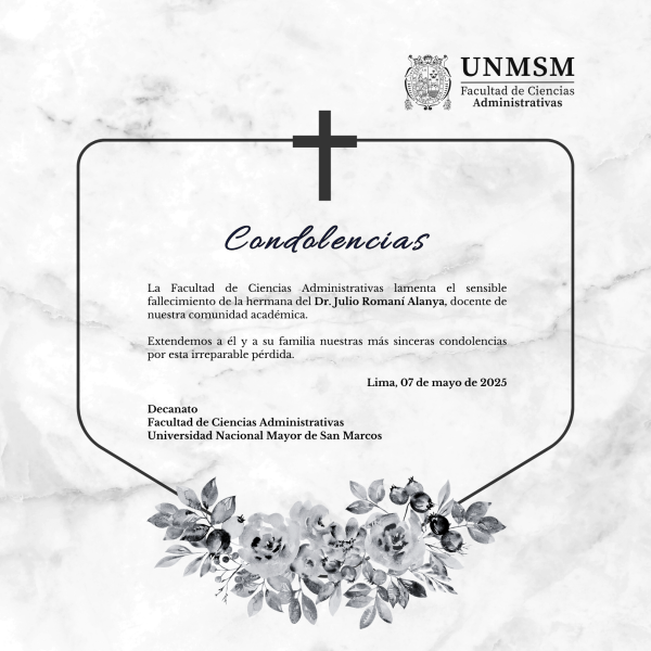 Nuestro sentido pésame al docente Julio Romaní Alanya