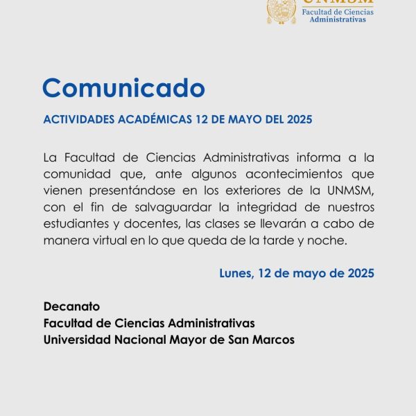 Clases virtuales el 12 de mayo