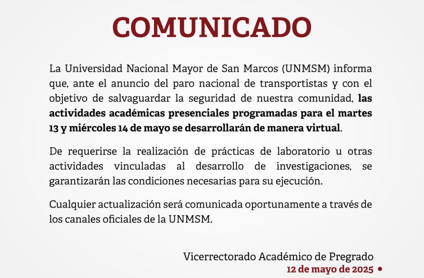 Clases virtuales 13 y 14 de mayo en el pregrado