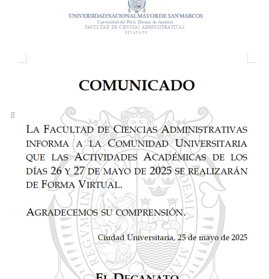 El 26 y 27 de mayo las actividades académicas serán virtuales en la FCA