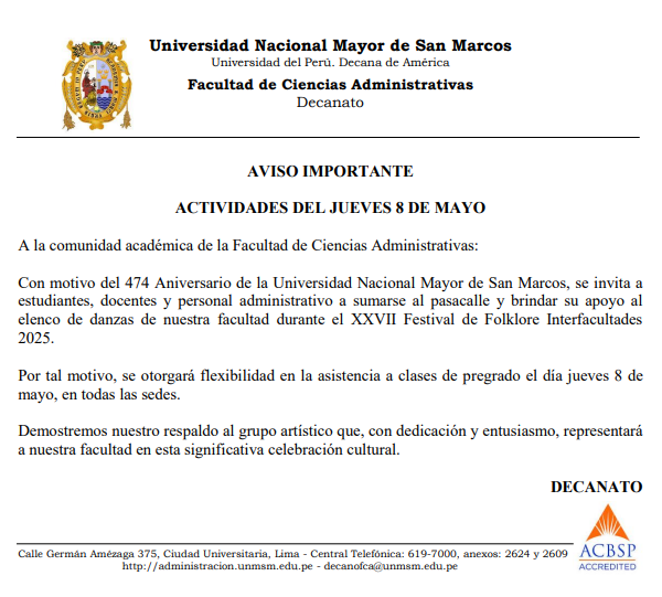 Jueves 8 de mayo: habrá flexibilidad en la asistencia de clases en todas las sedes
