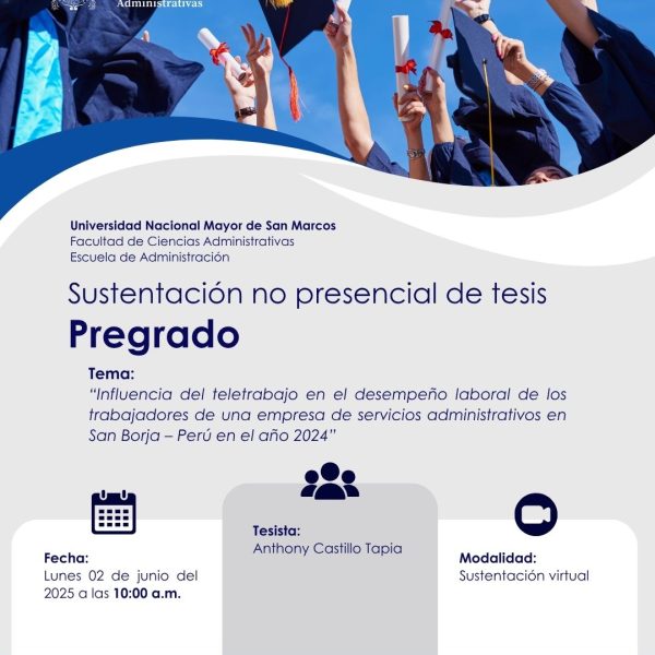 Estudiante de Administración sustentará tesis sobre teletrabajo y desempeño laboral