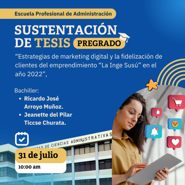 Sustentación de Tesis: 31 de julio