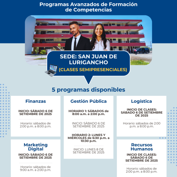 ¡Atención SJL! Les presentamos los Programas Avanzados de Formación de Competencia semipresenciales