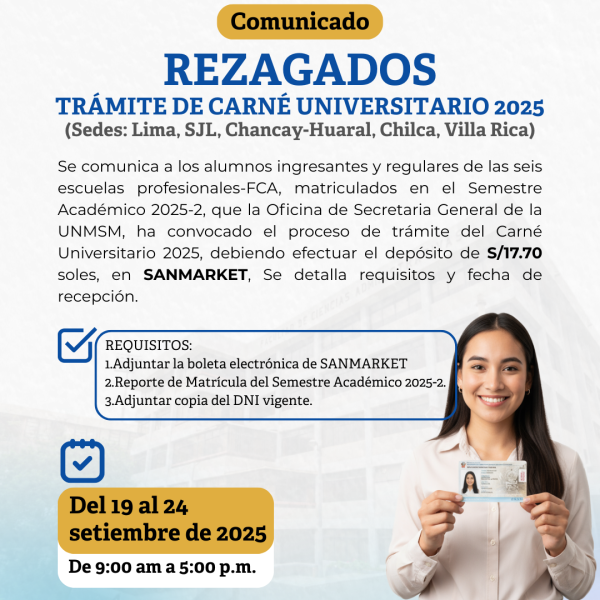 REZAGADOS: Trámite carné universitario 2025