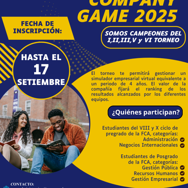 ¡SÉ PARTE DEL VII TORNEO COMPANY GAME 2025! (NUEVA FECHA)