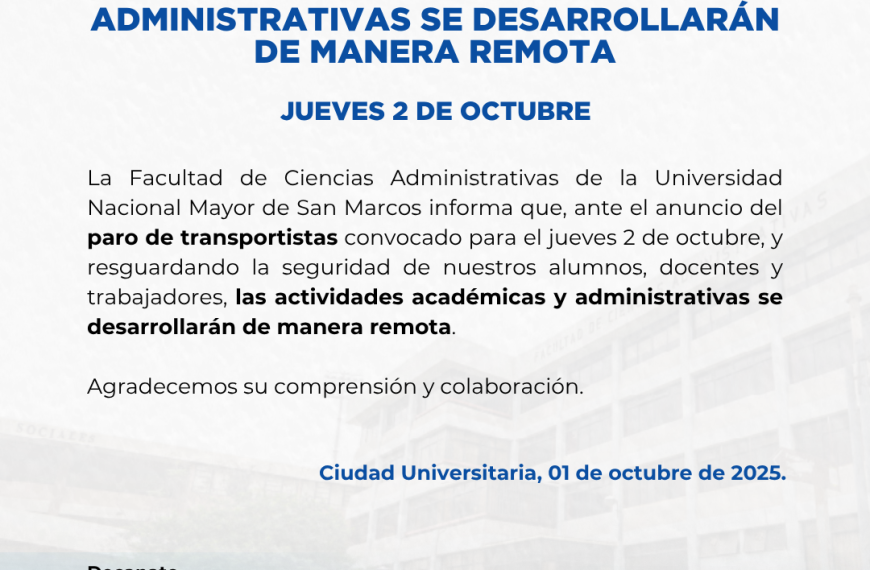 Comunicado: Actividades académico y administrativo en modalidad virtual