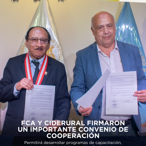 FCA-UNMSM firma convenio con CIDERURAL para fortalecer la formación académica y el desarrollo del sector cooperativo