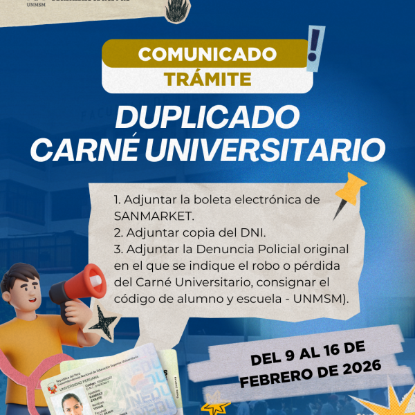 Duplicado del carné universitario: del 9 al 16 de febrero, 2026
