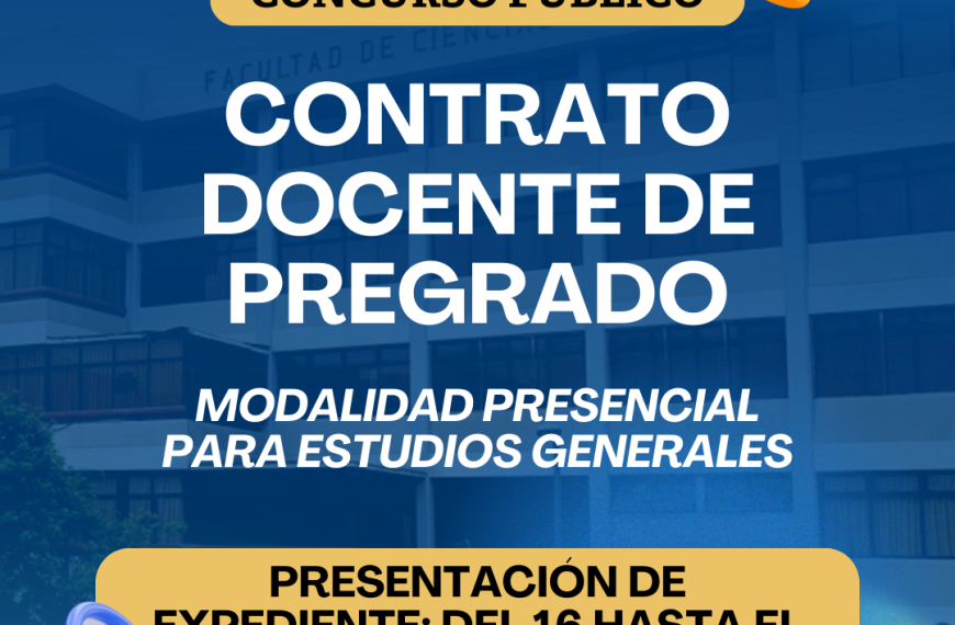 Concurso público: Contrato docente de pregrado (Estudios generales) 2026-I