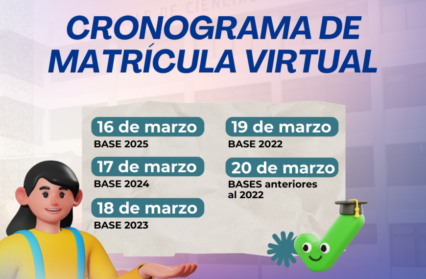 Cronograma de Matrícula Virtual 2026-I