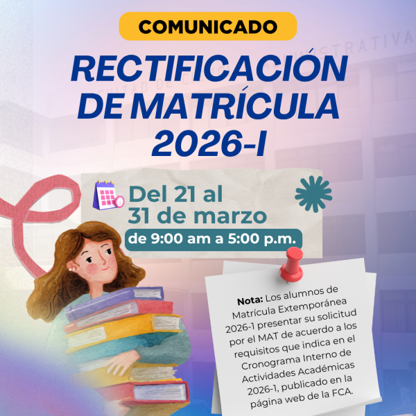 RECTIFICACIÓN DE MATRÍCULA 2026-I