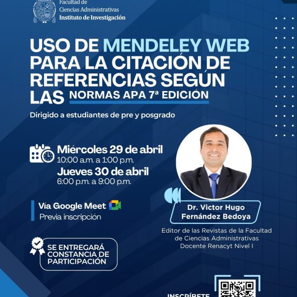 TALLER: Uso de Mendeley Web para la citación de referencias según las Normas APA (7.ª edición)