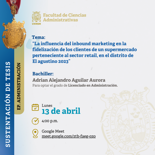 Invitación: Sustentación de Tesis de Adrian Aguilar Aurora