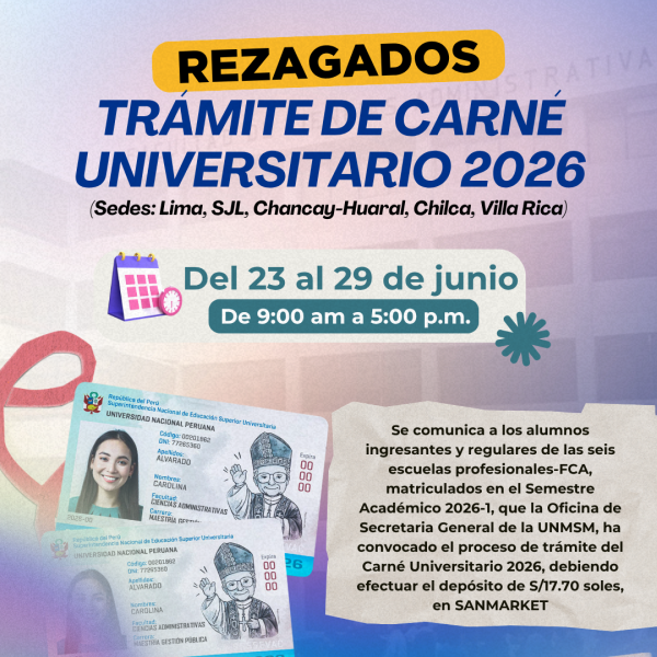 REZAGADOS – Trámite del carné universitario 2026