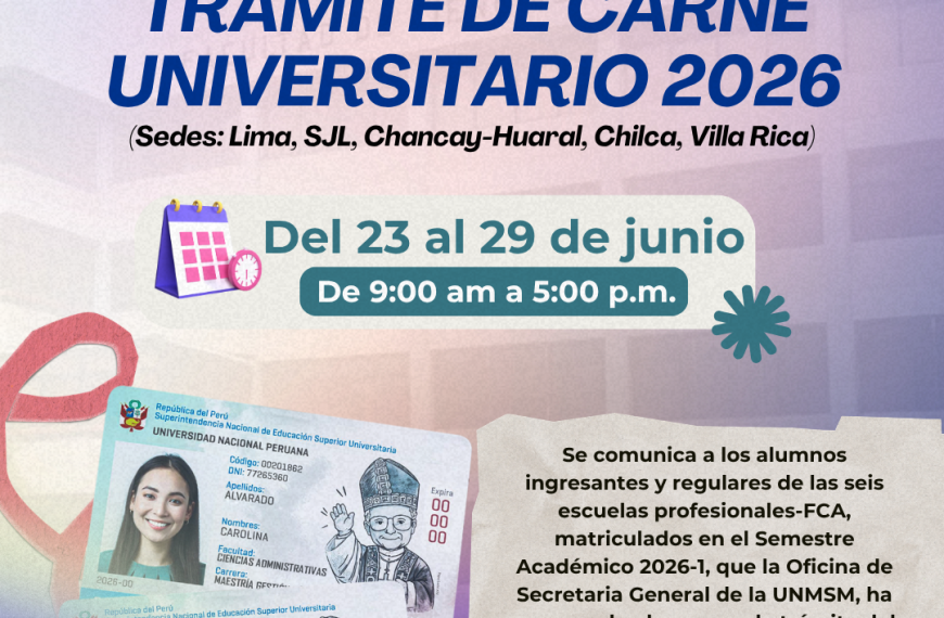 REZAGADOS – Trámite del carné universitario 2026