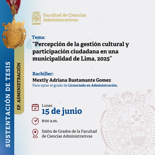INVITACIÓN: Sustentación de Tesis de la bachiller Mextly Adriana Bustamante Gómez