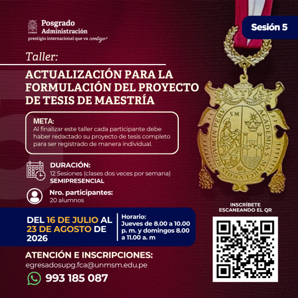 Taller de actualización para la formulación del proyecto de tesis de maestría