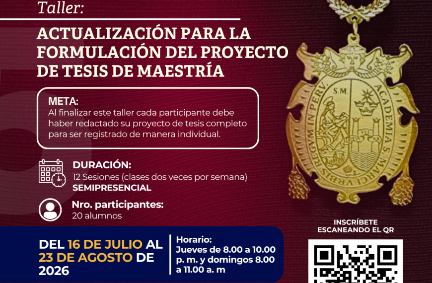 Taller de actualización para la formulación del proyecto de tesis de maestría
