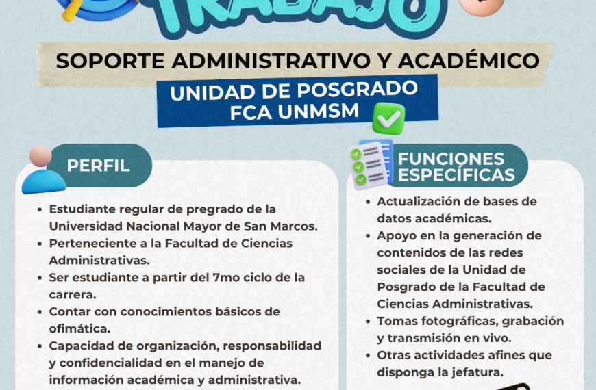 Bolsa de trabajo: Unidad de Posgrado