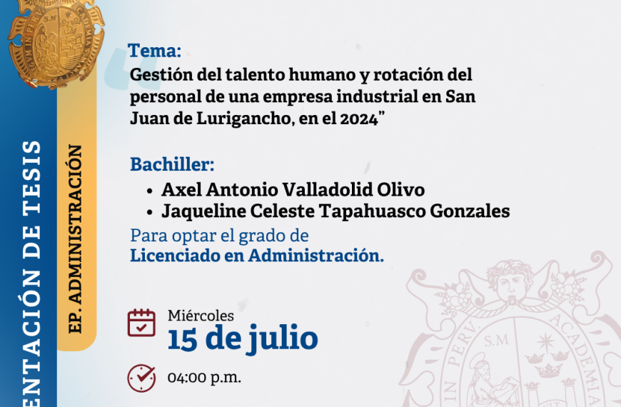 INVITACIÓN: Sustentación de tesis, 15 de julio de 2026 (4:00 p.m.)