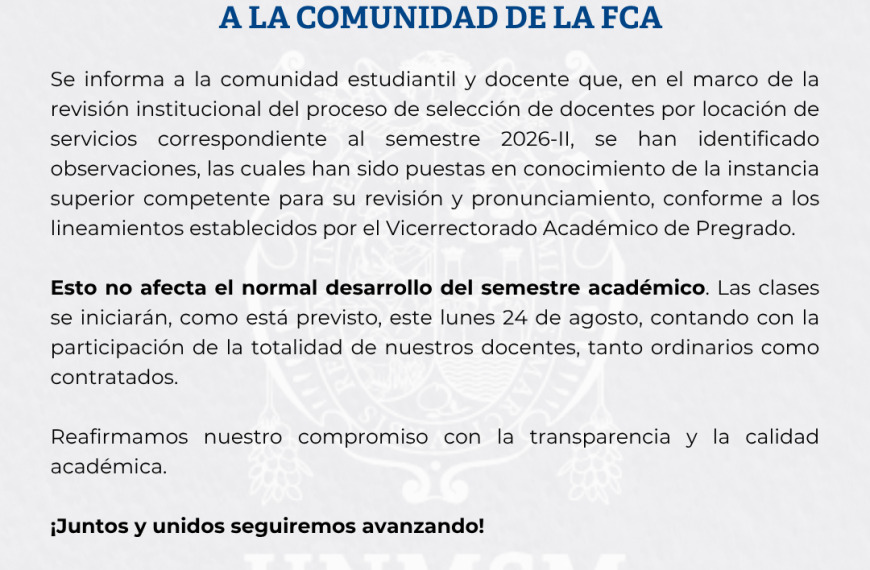 Comunicado: Reafirmamos que las clases iniciaran con normalidad el lunes 24 de agosto del 2026