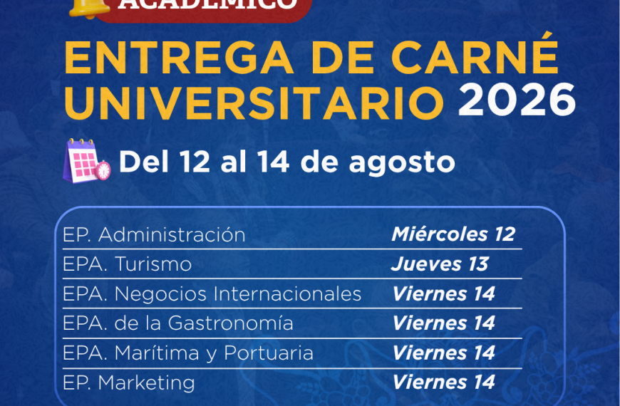 ENTREGA DE CARNÉ UNIVERSITARIO 2026 – REZAGADOS 1ERA. CONVOCATORIA
