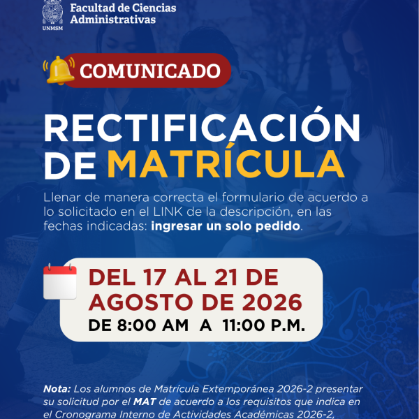 Rectificación de matrícula 2026-II