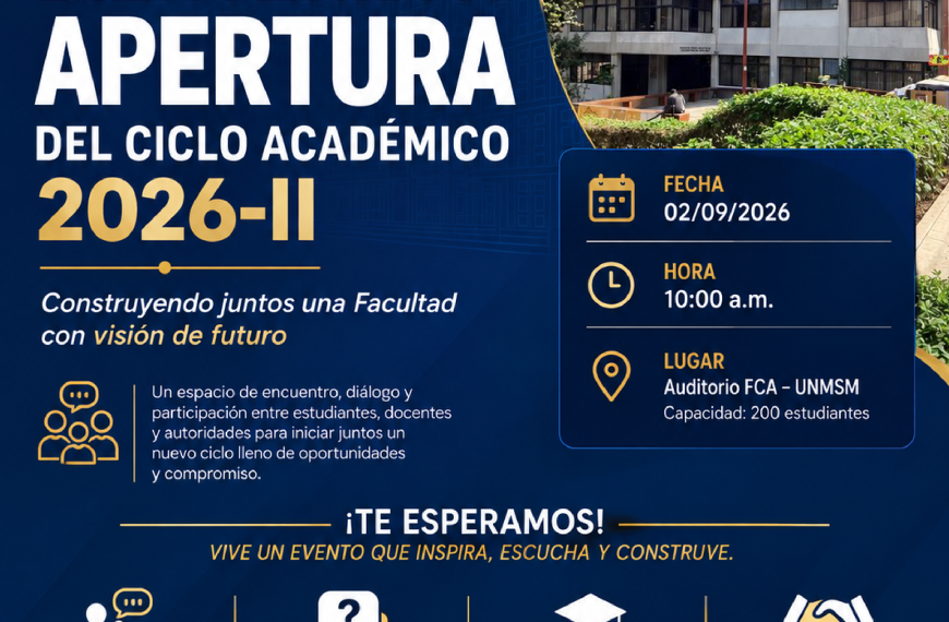 Invitación: Bienvenida y Apertura del Año Académico 2026-II