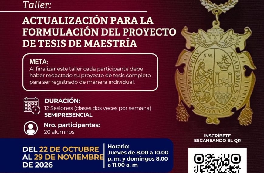 Taller de actualización para la formulación del proyecto de tesis de maestría: Sección 6