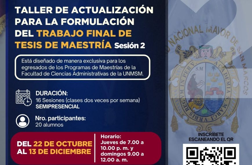 Taller: Actualización para la formulación del TRABAJO FINAL de tesis de maestría: Sección 2